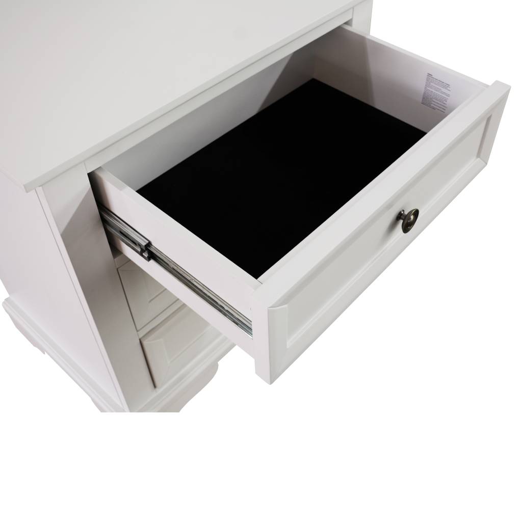 Bayview Three Drawer Bedside Table In White