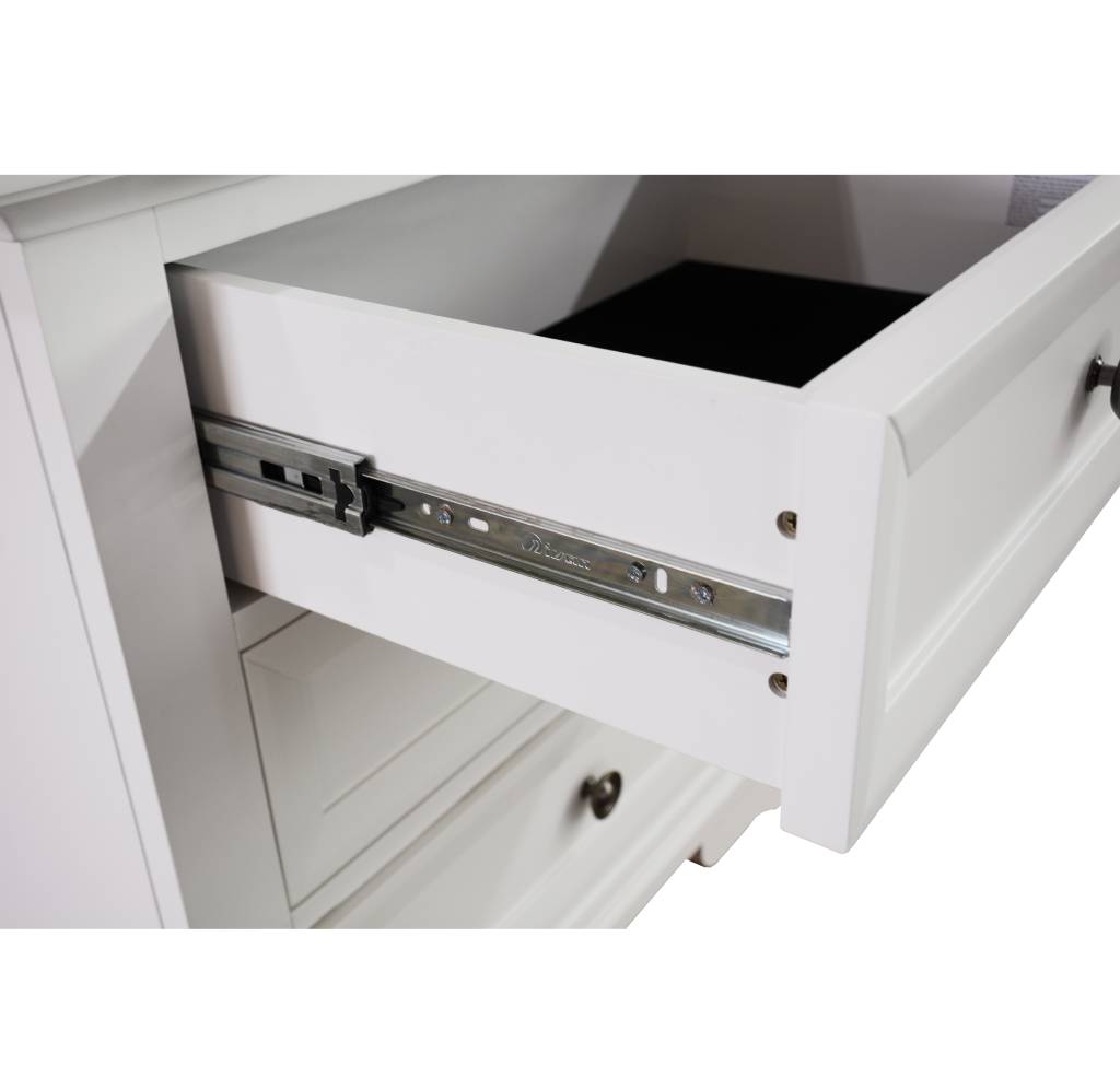 Bayview Three Drawer Bedside Table In White