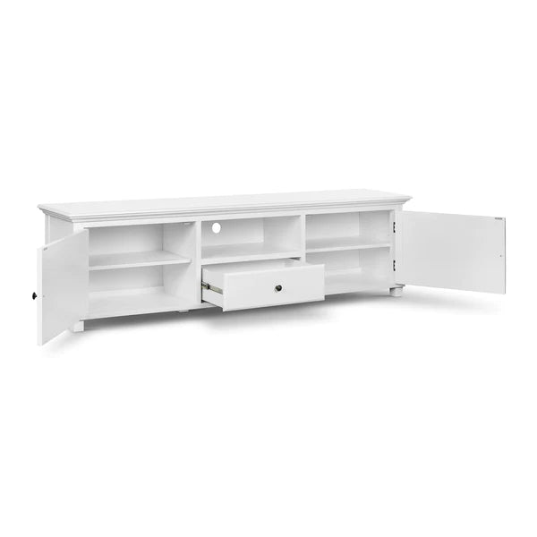 Long Island TV Entertainment Unit In White 220cm