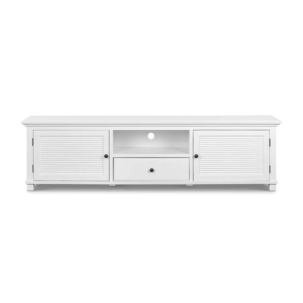 Long Island TV Entertainment Unit In White 220cm