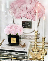 Large Square Couture French Pink Rose Buds