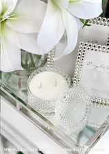 Small Crystal Cut Clear Glass Candle