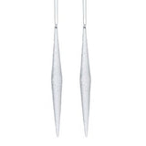 Set Of Ten Glass Icicle Christmas Ornaments