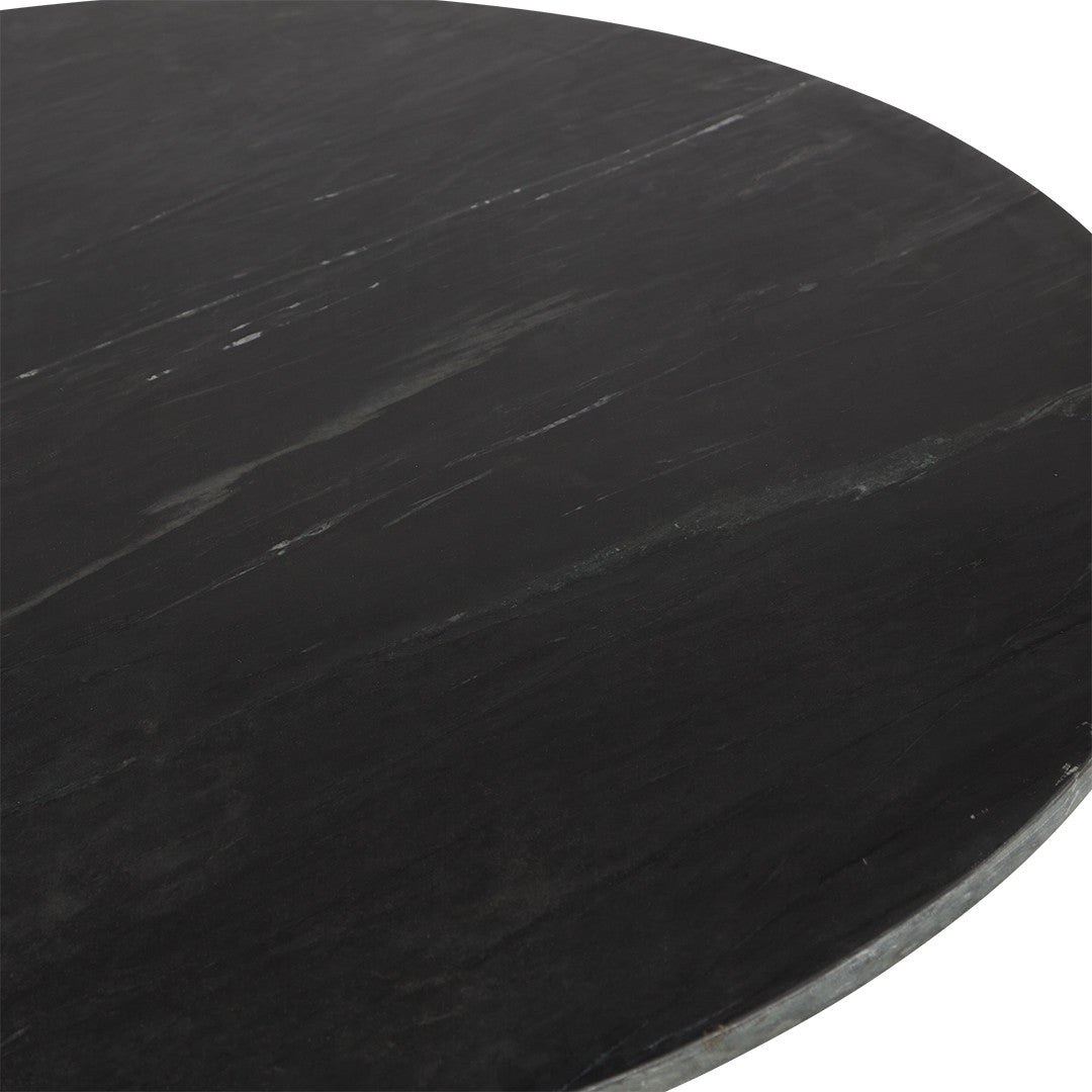Black Round Marble Top Dining Table