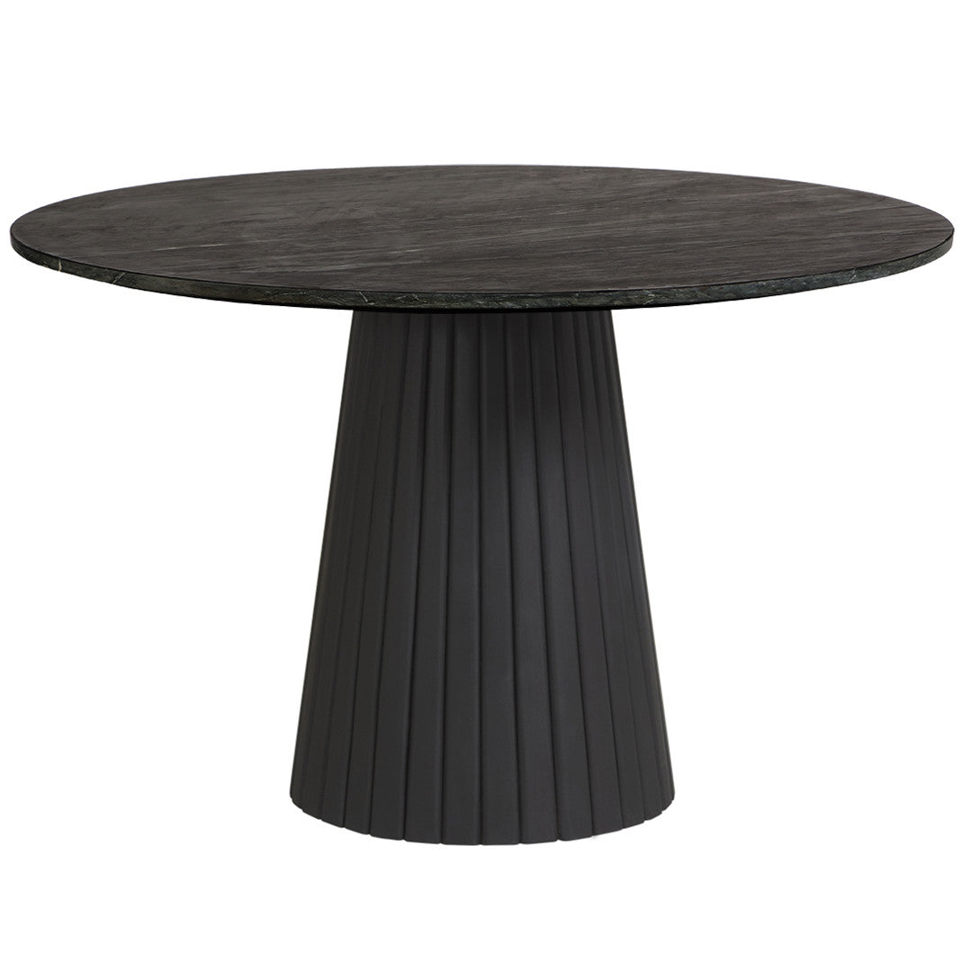 Black Round Marble Top Dining Table