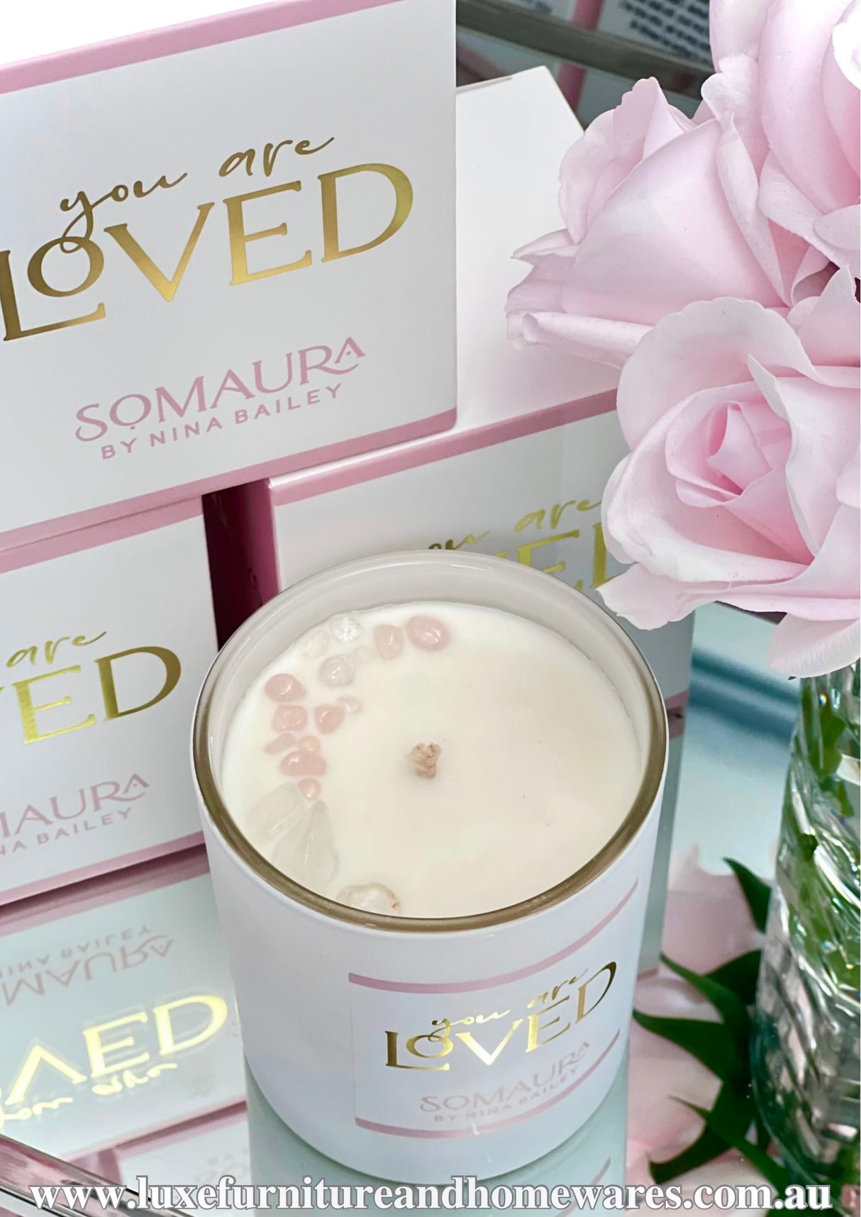 You Are Loved Crystal Candle