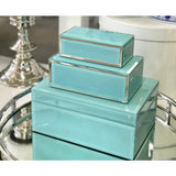Tiffany Blue Glass Jewellery Box