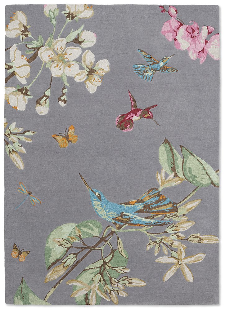 Wedgwood Hummingbird Grey Floor Rug