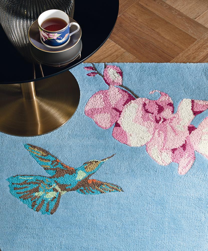 Wedgwood Hummingbird Blue Floor Rug