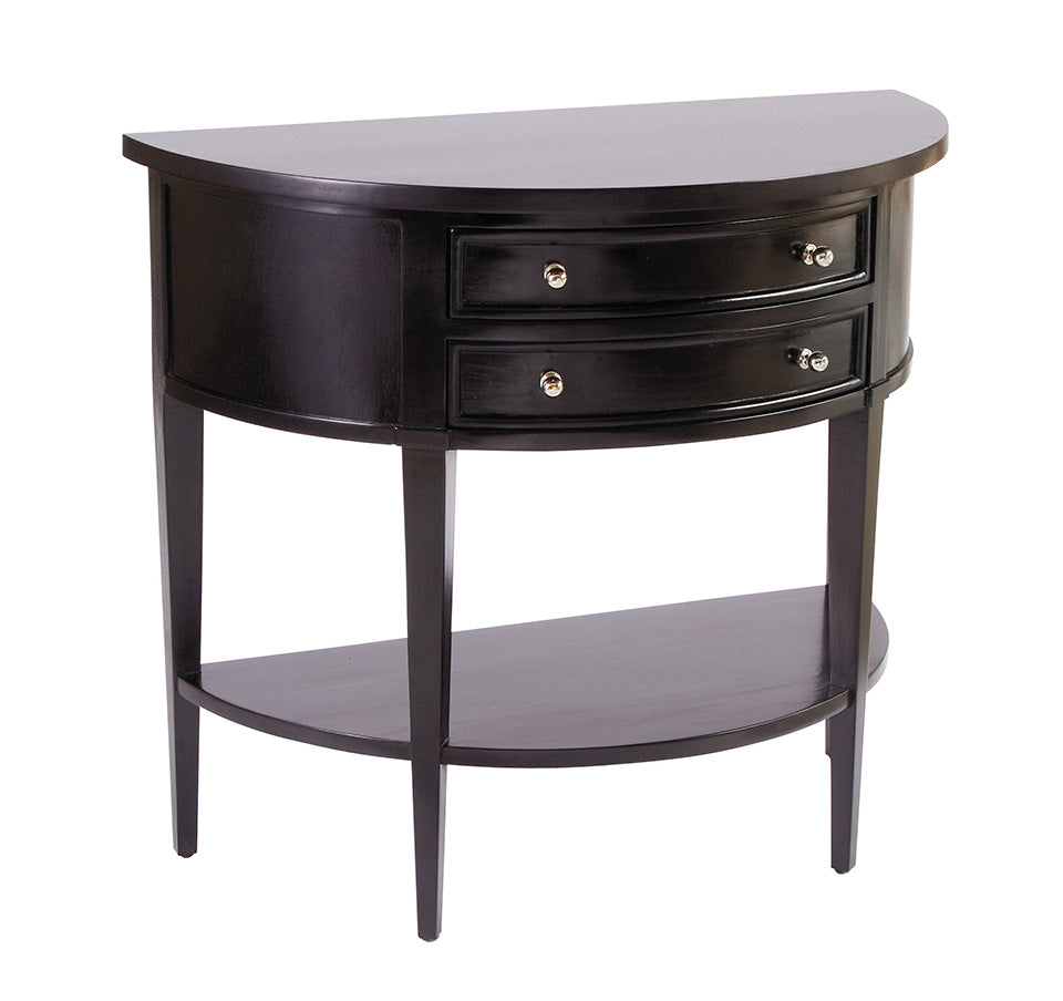 Bayview Half Moon Hall Table In Black
