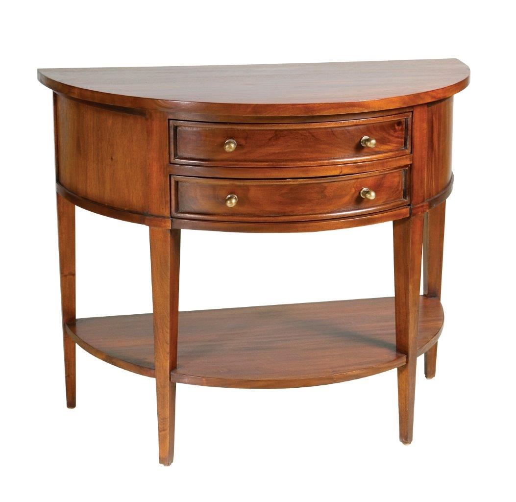 Bayview Half Moon Hall Table In Walnut