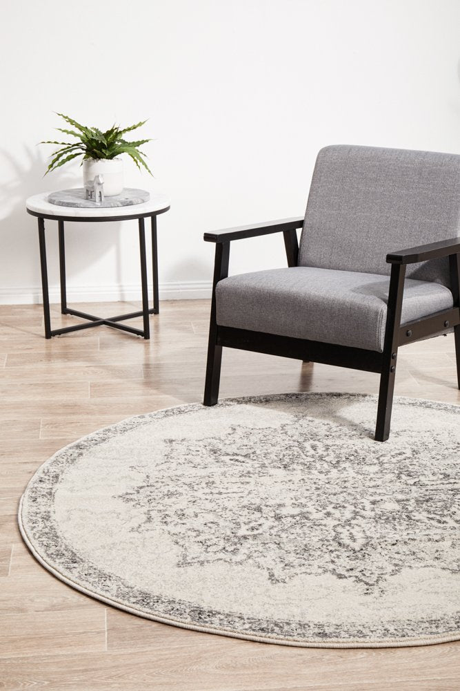 Hilton Silver Round Rug