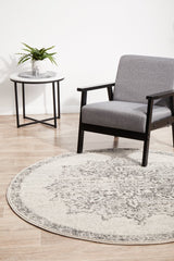 Hilton Silver Round Rug