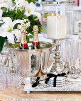 Large Silver Hurricane Candle Holder