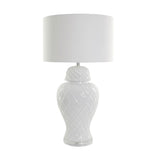 Ex Display Diamond Ginger Jar Lamp With White Shade