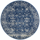 Benson Navy Round Rug