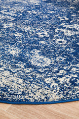 Benson Navy Round Rug