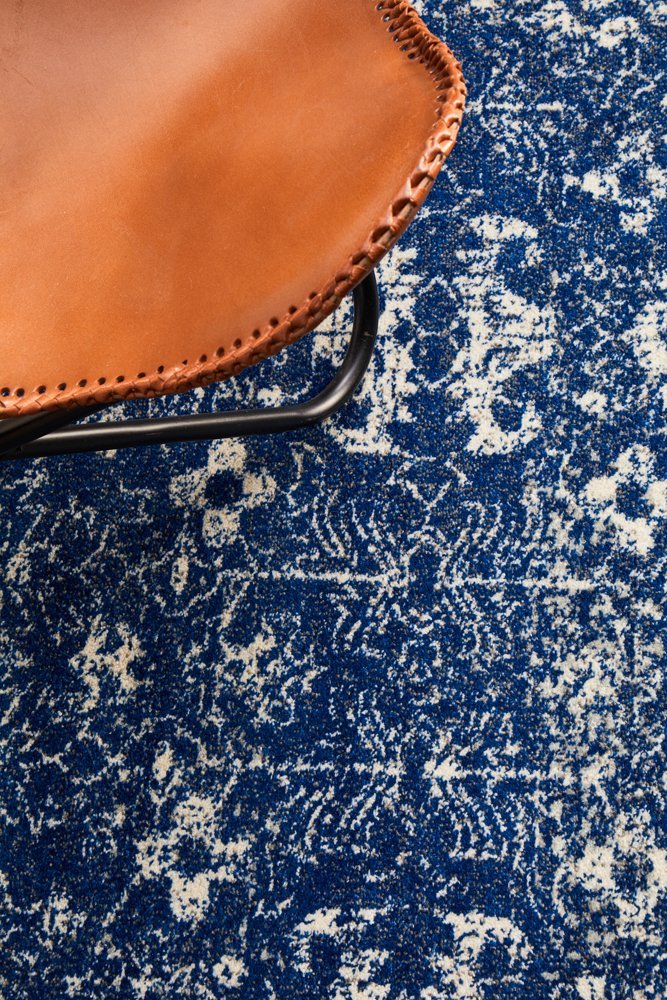 Benson Navy Round Rug