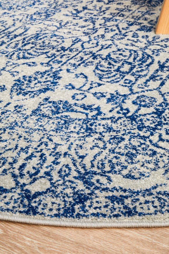 Hamptons Navy Round Rug