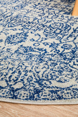 Hamptons Navy Round Rug