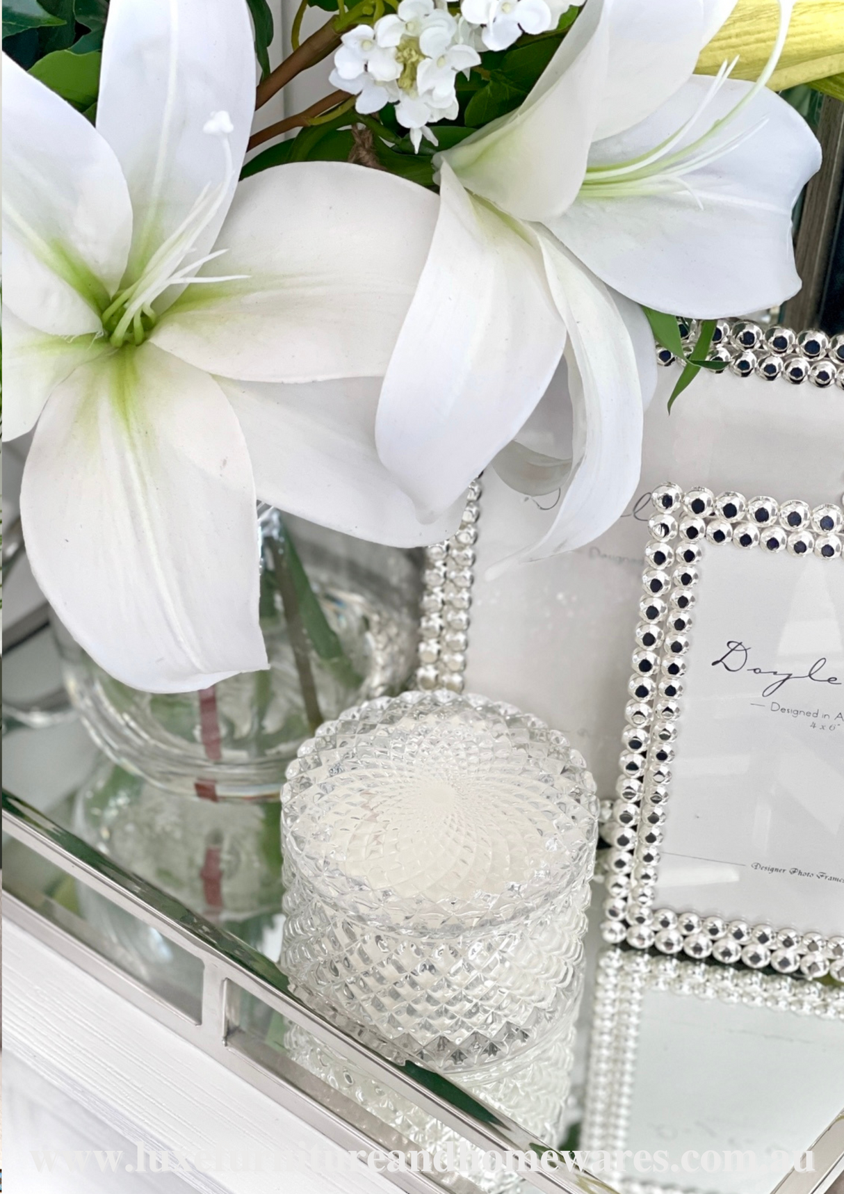 Small Crystal Cut Clear Glass Candle