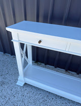 Ex-Display White Bayview Three Drawer Console Hall Table