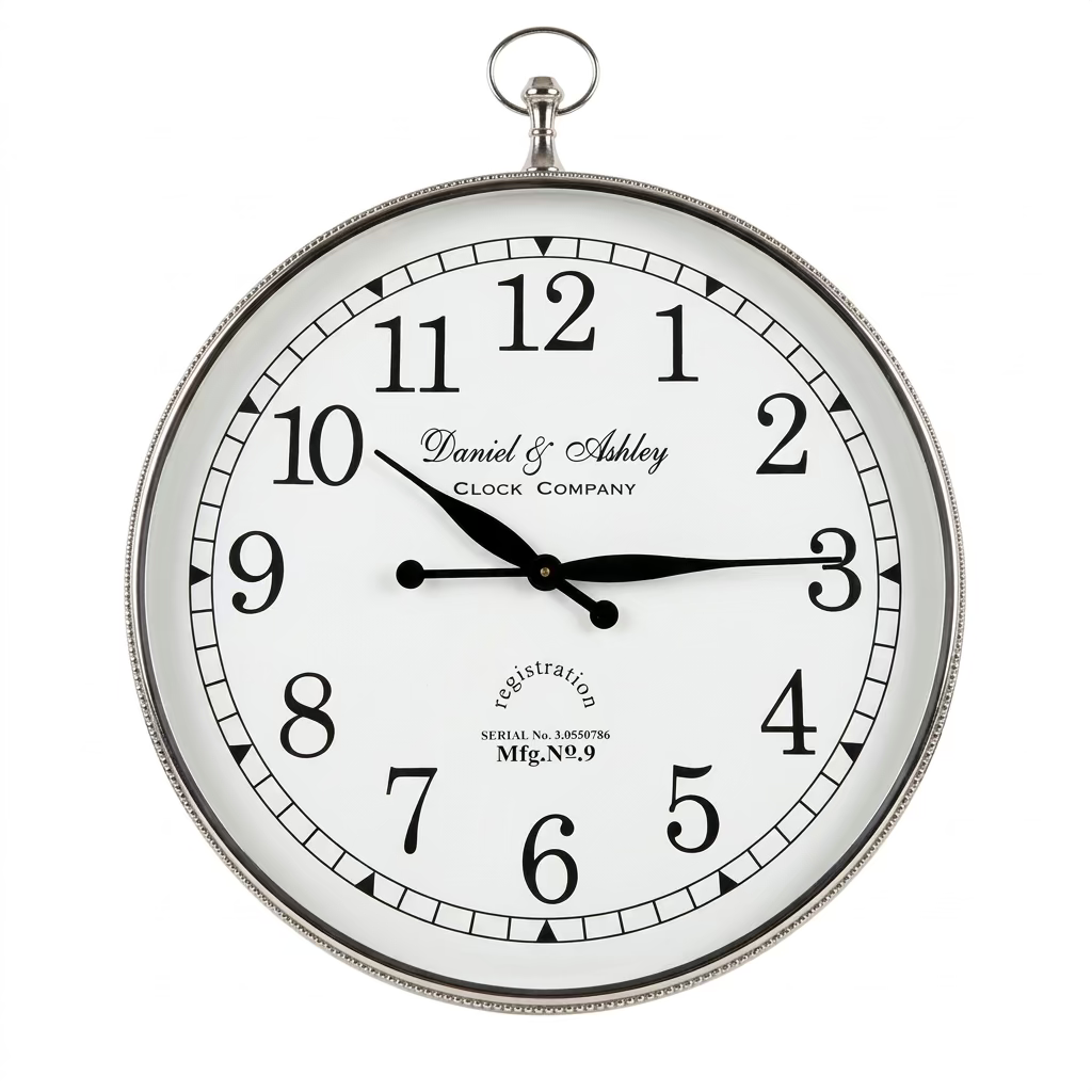 Luxury Wall Clock With White Face In Large - SECONDS