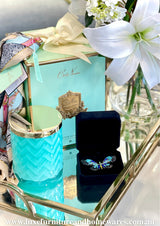 Tiffany Blue Butterfly Candle