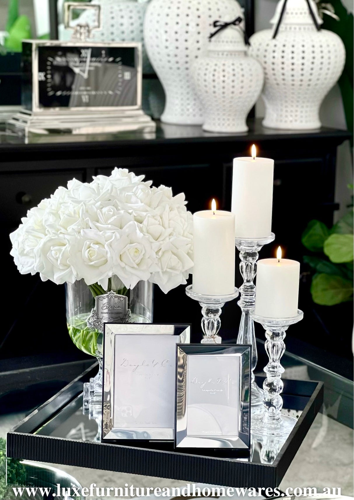Mirrored Photo Frames with Black Border