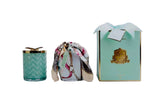 Cote Noire Tiffany Blue Butterfly Candle With Scarf & Brooch