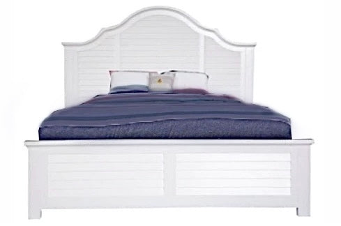 Ex-Display Hamptons White Wood Queen Size Bed Frame