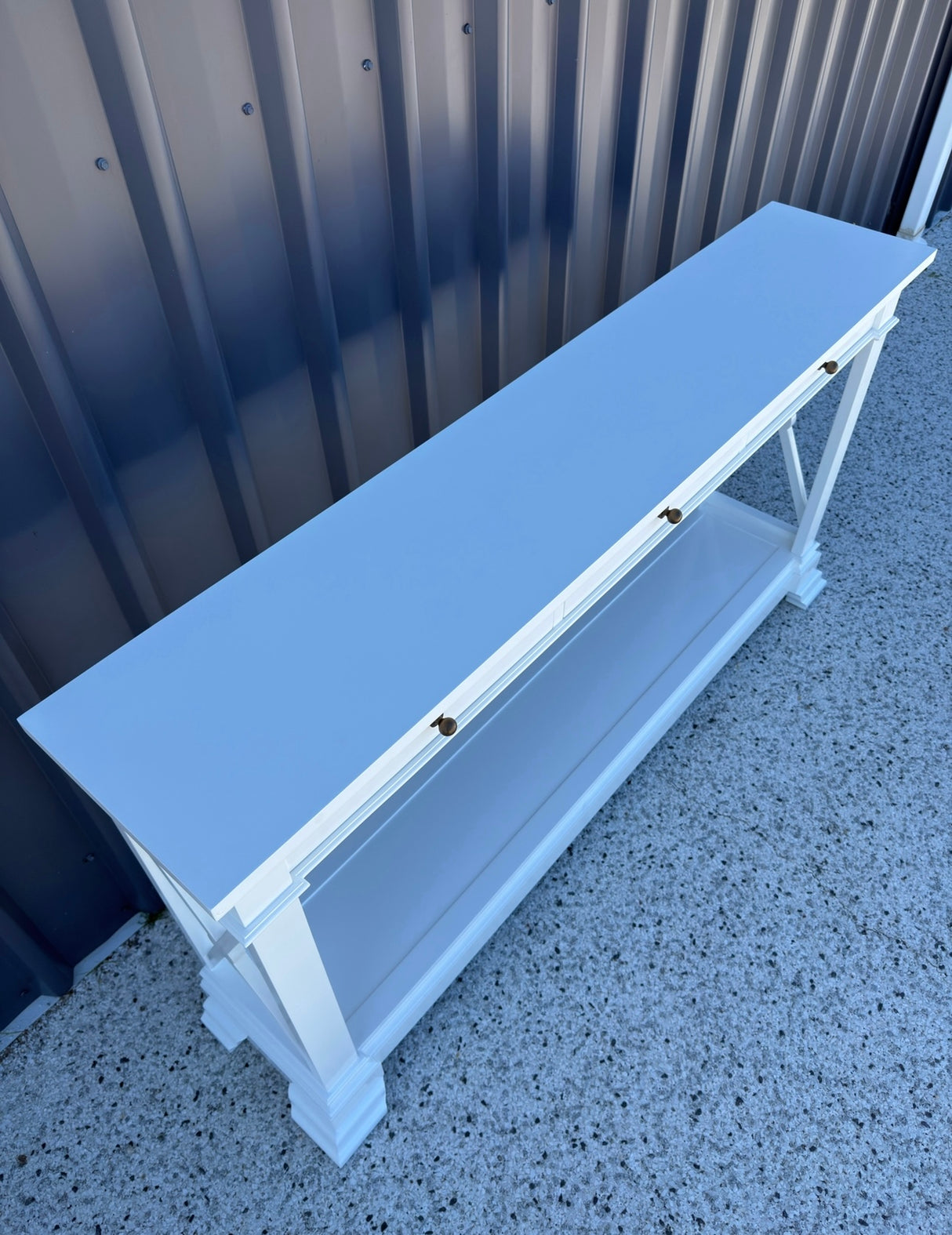 Ex-Display White Bayview Three Drawer Console Hall Table