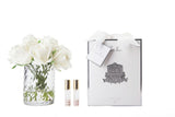 Ivory White Rose Buds In Herringbone Glass