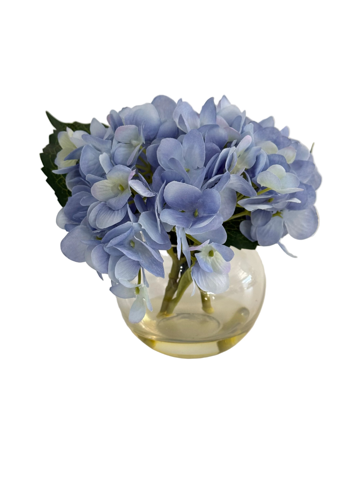 Ex-Display Soft Blue Mini Hydrangea In Sphere Vase