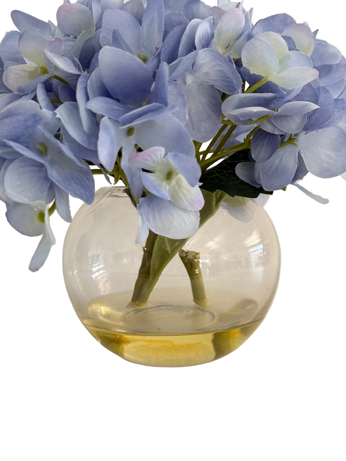 Ex-Display Soft Blue Mini Hydrangea In Sphere Vase