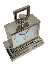 Ex-Display Luxury Small Silver Nickel Mantle Clock In White