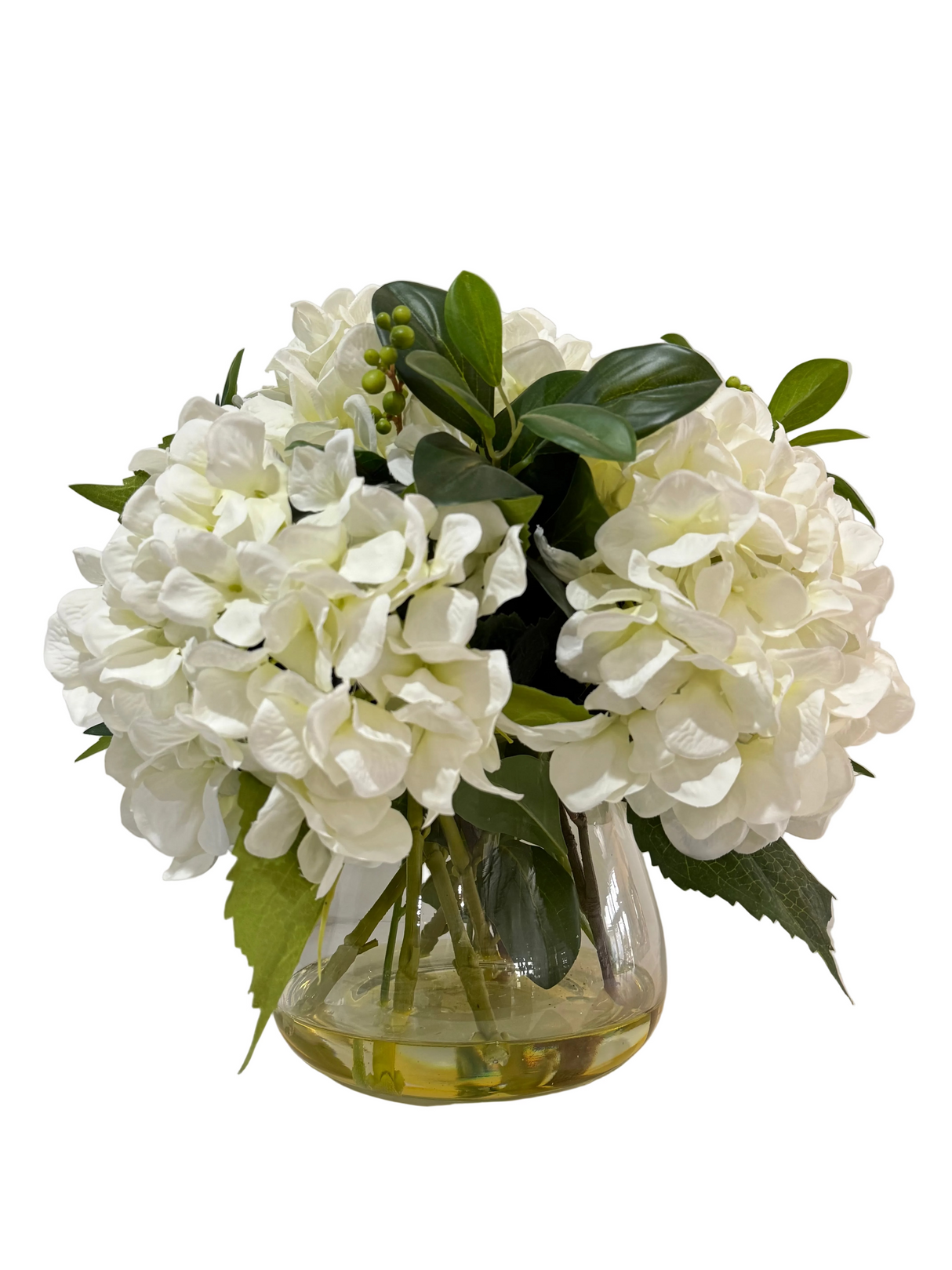 Ex-Display White Hydrangea And Berry Mix In Classic Vase