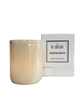 Ex-Display Box Luxury White Onyx Candle Holder With 1 x Flameless Tealight