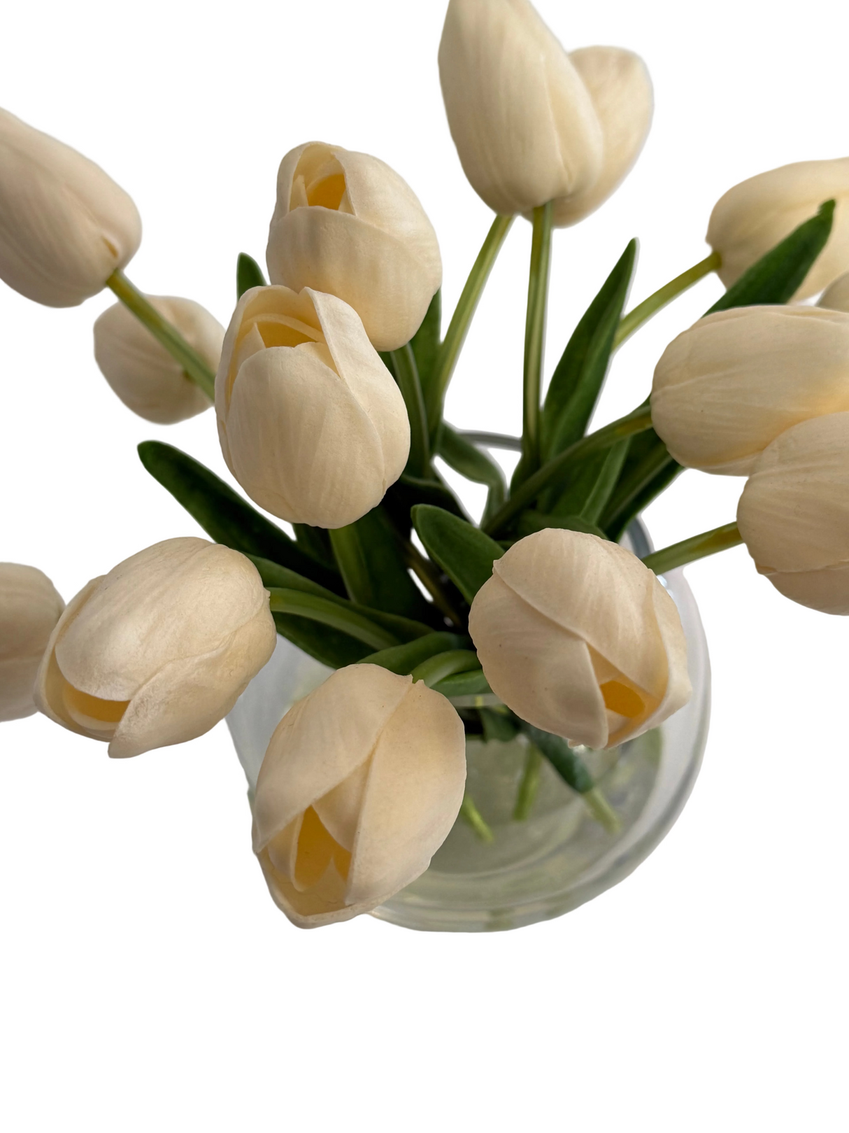 Ex-Display White Tulips In Sphere Vase