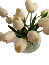 Ex-Display White Tulips In Sphere Vase