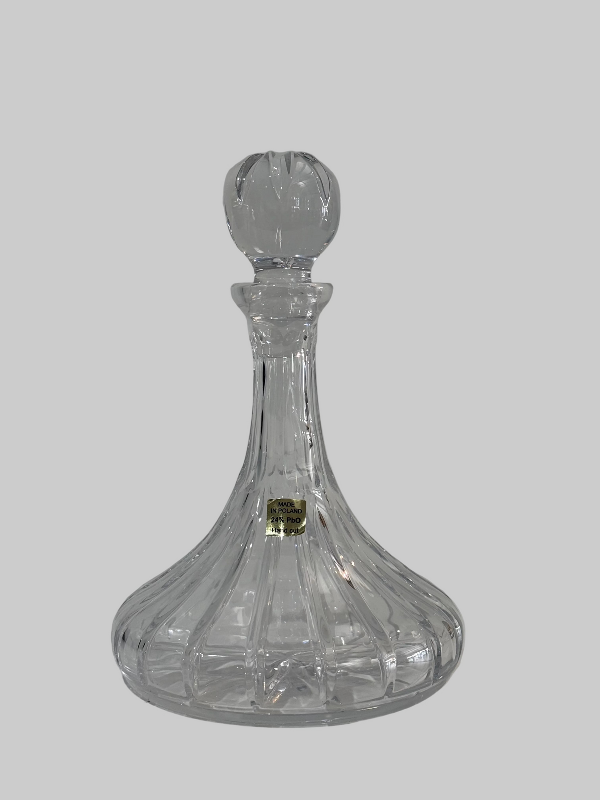 Ex-Display Polish Crystal Cut Ships Medium Decanter