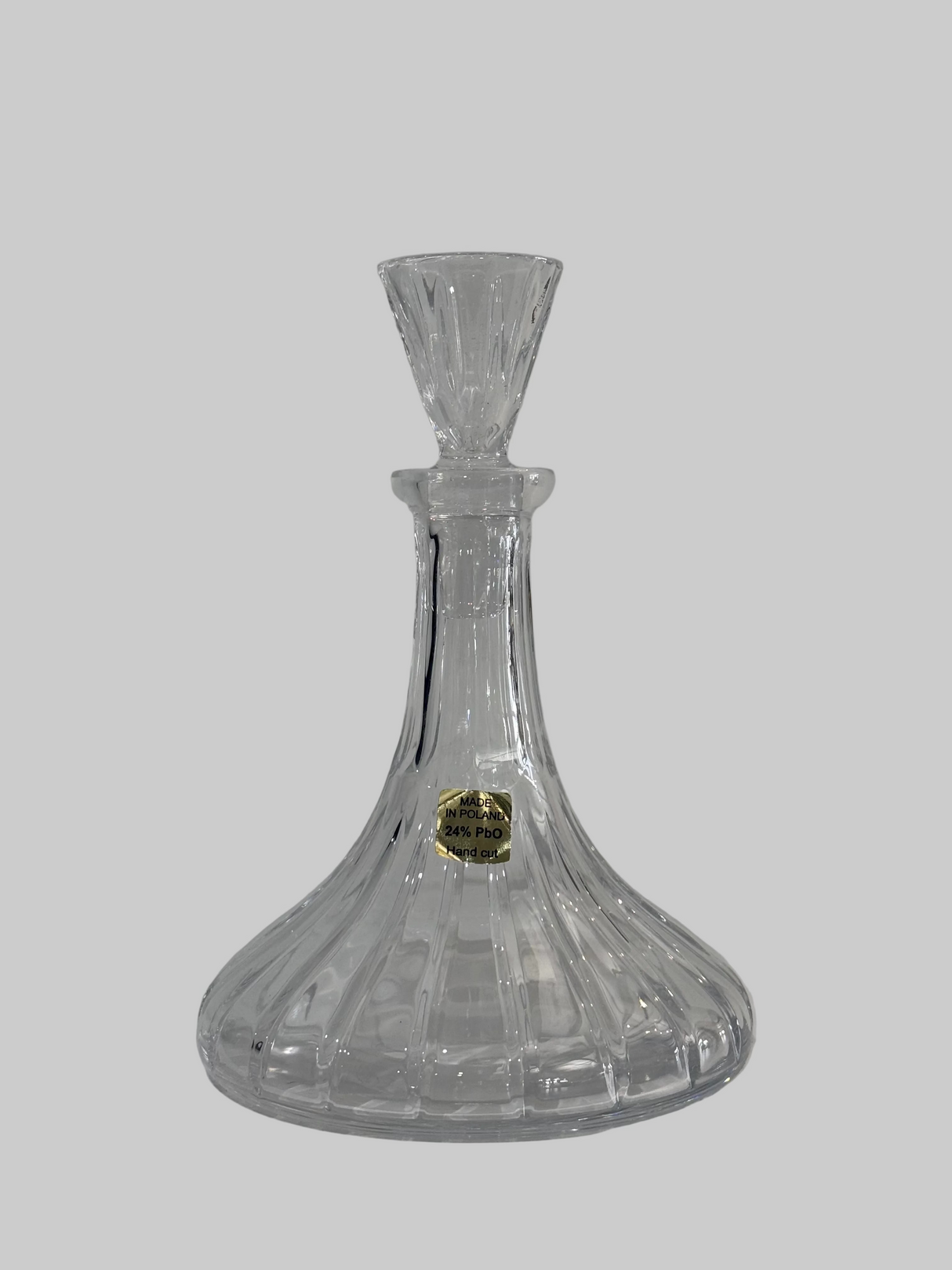 Ex-Display Polish Crystal Cut Ships Small Decanter