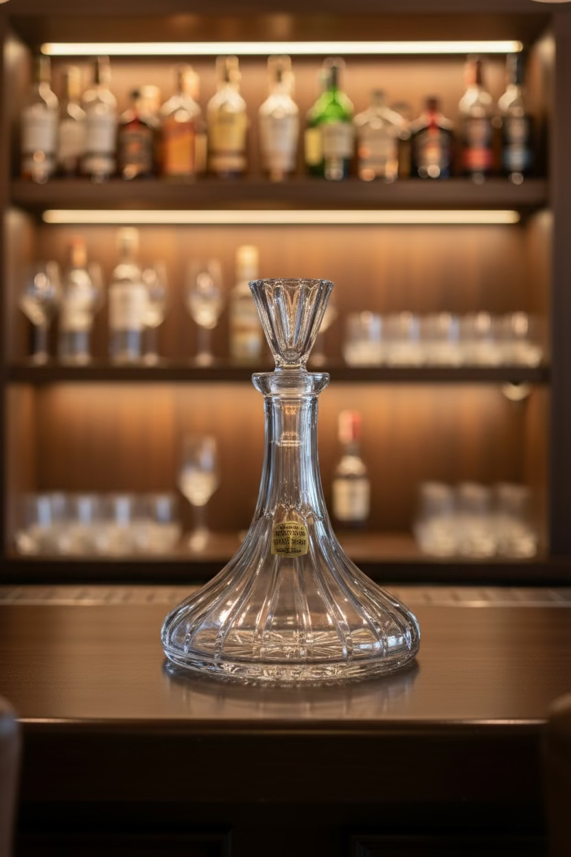 Ex-Display Polish Crystal Cut Ships Small Decanter
