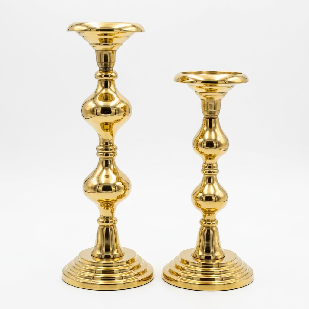 Pair Of Brass Candlesticks - SECONDS