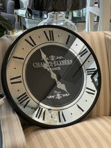 Ex-Display Black Mirrored Wall Clock 59cm