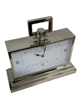 Ex-Display Luxury Medium Silver Nickel Mantle Clock In White