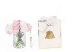 Mixed Pink Rose Buds In Herringbone Glass