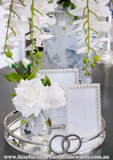 Small Silver Harlow Round Mirrored Tray