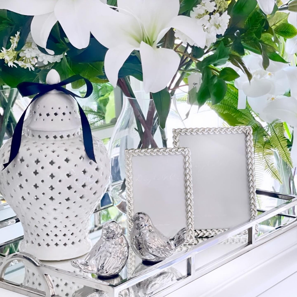 Pair Of Silver Birds – LUXE FURNITURE & HOMEWARES