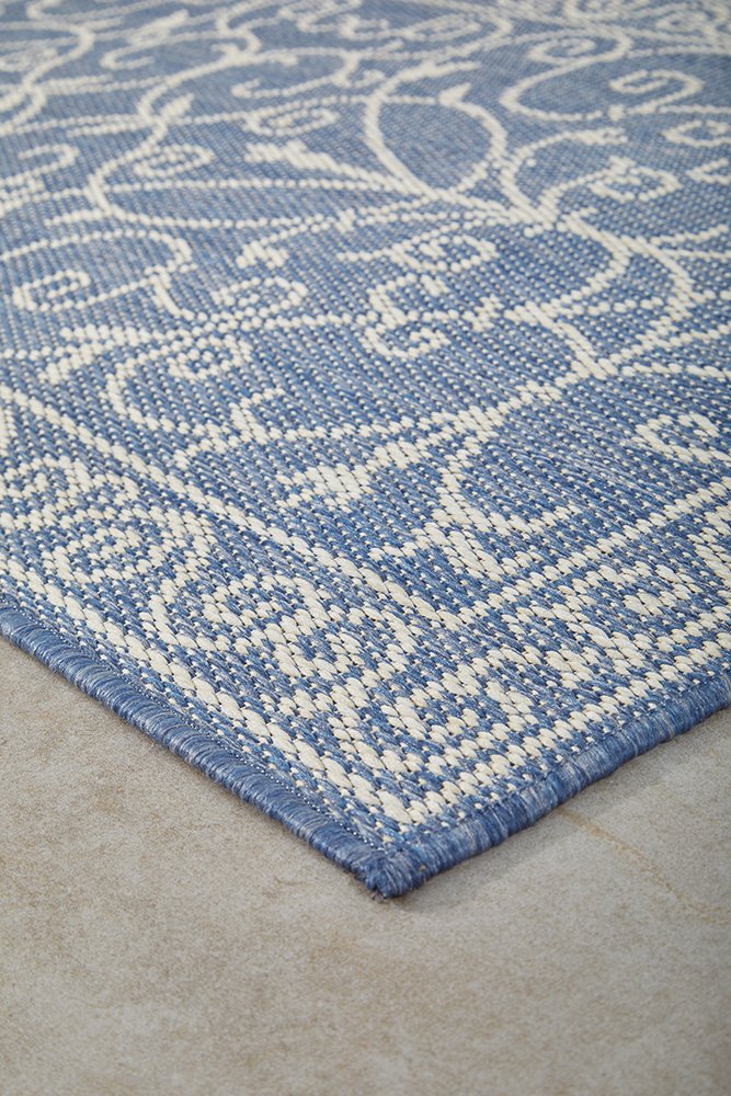 Haven Blue & White Outdoor Runner